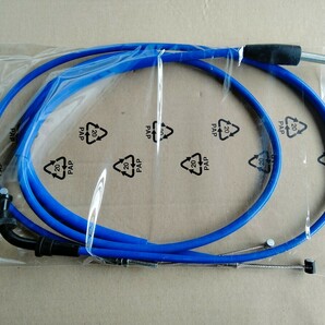 送料込み SUZUKI GSX400E GSX250E ザリゴキ15cmロング アクセル　アクセル　クラッチ　ワイヤー　ケーブル　セット　ブルー　