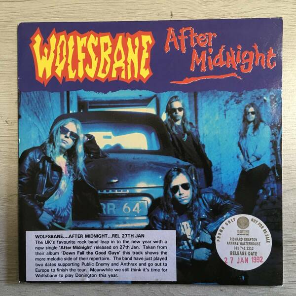 WOLFSBANE AFTER MIDNIGHT UK盤　PROMO IRON MAIDEN