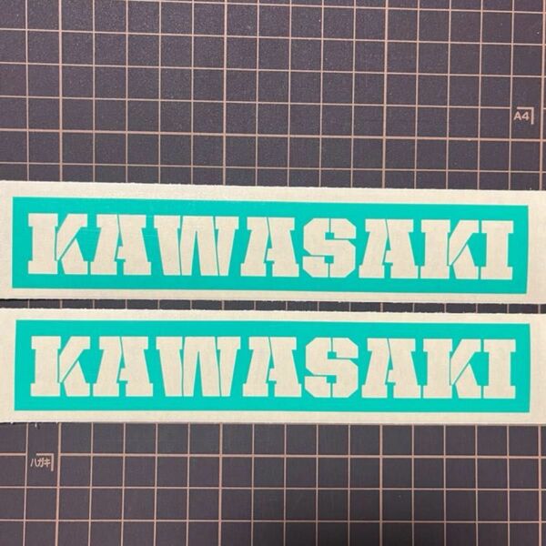 KAWASAKI マスキングシート 2枚セット　　　　　　　転写シート付き　旧車　塗装　 カワサキ　苗字 ステッカー