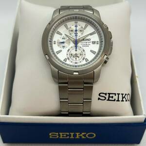 #4539　極美品　SEIKO　セイコー　クロノグラフ　チタニウム　100M防水　7T62-0BF0　