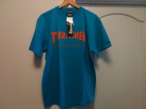 「 新品 THRASHER スラッシャー Tシャツ サイズL 」Tee スケーター ロック ストリート ブルー グリーン オレンジ ターコイズ 青 緑