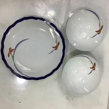 香蘭社　お茶碗　皿セット　3個セット　オーキッドレース　和食器　レトロ（Ｊ-19_画像3