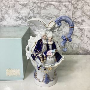 名古屋ドール　日本製　TKN1635-D レース人形花瓶　ブルー　陶器 T24