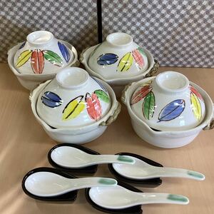  earthenware pot set cover attaching Hara ... set china spoon attaching 4 set colorful T34