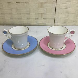 NARUMI ナルミ　カップ&ソーサー　ペアカップ　ピンク　ブルー　Ｊ114
