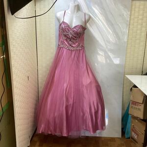 ドレス　キラキラ　スパンコールビーズ　ピンク系　ロングドレス　衣装　コスプレ等（K16）