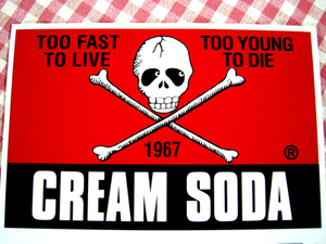 * extra-large cream soda sticker * rockabilly punk bow nti