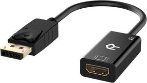Rankie Displayport HDMI 変換アダプター 4K高解像度対応 オーディオ付き (ブラック)