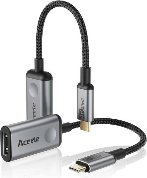 Aceele USB Hdmi 変換アダプタ (1個）Type-C to HDMI 4K@30 Hz 映像出力（Thunderbolt 3互換） MacBook Air/Pro 、サムスン Galaxy S21/S9