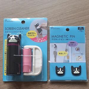 新品　リヒトラブ　スクリーンクリーナー&マグネットピン(ボストンテリア)　　　ks6