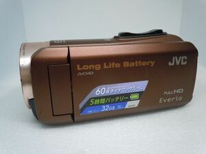 ★c3025 JVC Everio GZ-F100-T 2016年製 使用感有 電源付属 大容量バッテリー内蔵