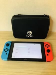 ♪ Nintendo SWITCH MODEL HAC-001 2017 任天堂 ニンテンドー ジョイコン ケース付　初期化/通電確認済み 