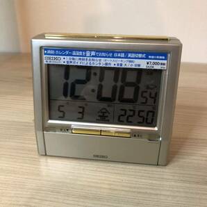 ○SEIKO 時計 TALK LINER DA206G 電波目覚まし時計 稼動品の画像1