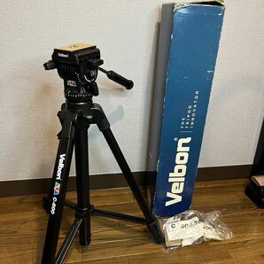 ●● Velbon セミプロ仕様 中型三脚 C-600 Vel-flo 9 PH-368 水準計・クイックシュー付 程度良好 の画像1