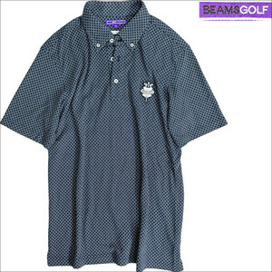 J6097 美品 ビームスゴルフ パープルレーベル 20SS ストレッチ ニットポロシャツ ネイビー XL BEAMS GOLF