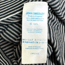 J3134 美品 ジョンスメドレー ボーダーニットポロ ネイビー M JOHN SMEDLEY_画像4