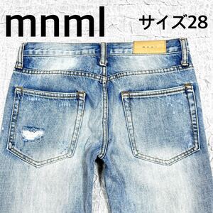 mnml ミニマル　スキニーダメージデニムパンツ　サイズ28 スカイブルー