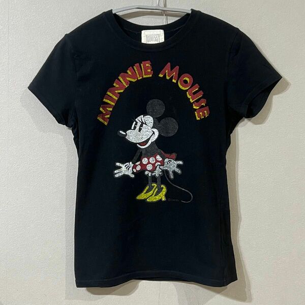 本日限り価格　moussy マウジー Tシャツ 半袖Tシャツ ブラック ディズニー　ミニーマウス　ミニーちゃん　レディース　M
