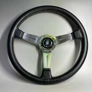 1円 NARDI ナルディ ステアリング ハンドル レザー ホーンボタン付 