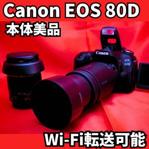 【即売れ必須！】 Canon EOS 80D ダブルレンズ　取説付き　バック付き　初心者でも安心　デジタルカメラ　一眼レフ