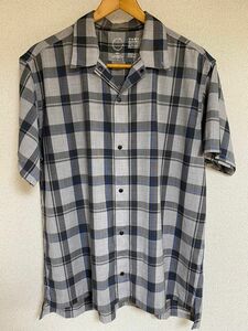 山と道　Merino Short Sleeve Shirt Gray Check SIZE L