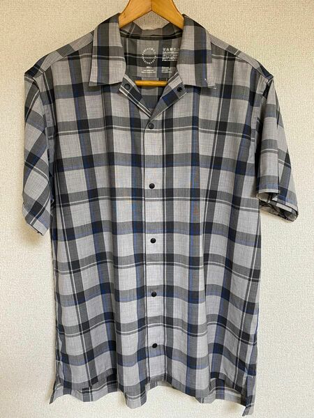 山と道　Merino Short Sleeve Shirt Gray Check SIZE L