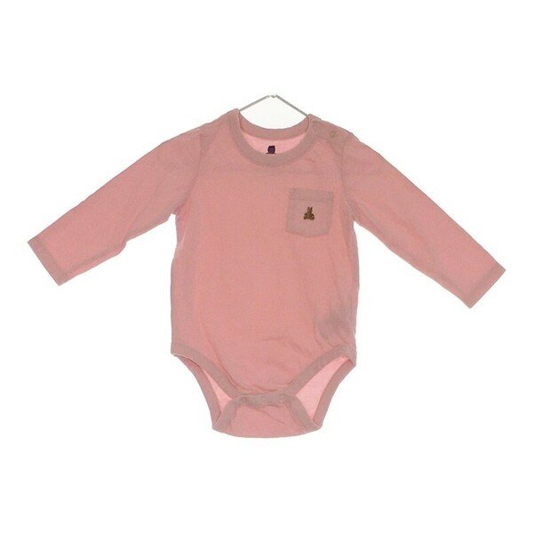 【28522】 baby GAP ベビーギャップ ロンパース サイズ80 ピンク 長袖 胸プリント 女児用 かわいい 胸ポケット 丸首 ベビー