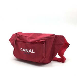 【23696】 CANAL NEW YORK カナルニューヨーク ポーチ ワインレッド ファスナー カジュアル スマート かっこいい オシャレ レディース