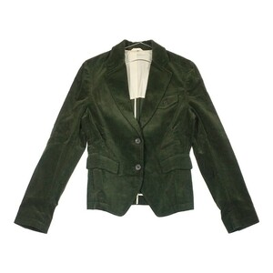 [12440] MACPHEE McAfee tailored jacket размер 38 / примерно M moss green короткий стиль простой одноцветный женский 