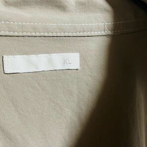 GU 長袖シャツ 大きなサイズ 大きいサイズ ビッグシルエット オーバーサイズ XL ストライプ ベージュ ナチュラルの画像4