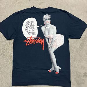 STUSSY SKATE TOUGH tee tシャツ Girl ガール　ネイビー　 M