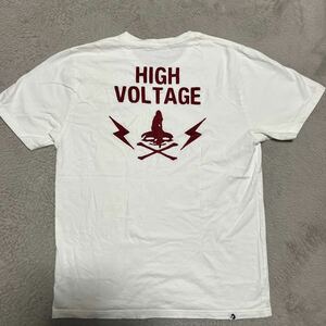 HYSTERIC GLAMOUR HIGH VOLTAGE GIRL tee tシャツ 白　ホワイト　L ヒステリックグラマー　刺繍