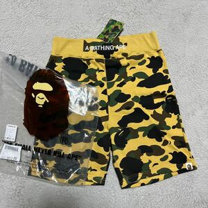 新品未使用　A BATHING APE BAPE KAWS ABC CAMO 迷彩　スウェット　ショーツ　ハーフパンツ　s 1st 