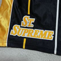 20ss Supreme St. Basketball Short ショーツ　ハーフパンツ　ストライプ　L 黒　ブラック　black yellow 黄色　_画像7