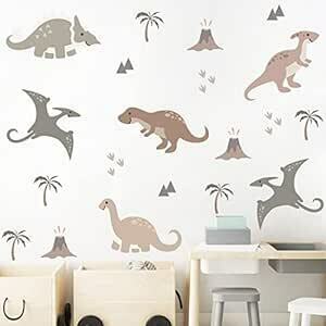 不二玩家 カラフル 恐竜 ウォールステッカー 動物 壁飾り5枚セット(20x30cm