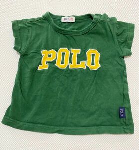 POLO Baby ポロベビー　90cm 半袖Tシャツ　半袖カットソー　前面ロゴ　グリーン×イエロー