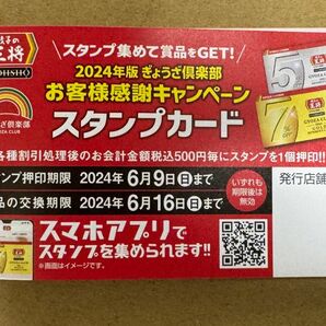 2024年版 ぎょうざ倶楽部 お客様感謝キャンペーン スタンプカード餃子の王将 スタンプカード26個(25個)押印済