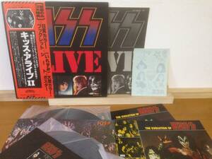 キッス 帯付 2LP キッス・アライヴ II ( KISS ALIVE 2 ) いれずみシート・カラーブックレット2冊付き VIP-9529/30 tattoo sheet color book