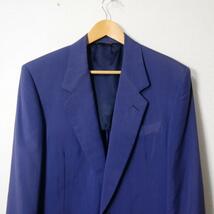 良品 FENDI フェンディ サイズ46 シルク100％ シングル 2B テーラードジャケット スーツ ブルー系_画像2