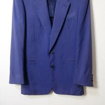 良品 FENDI フェンディ サイズ46 シルク100％ シングル 2B テーラードジャケット スーツ ブルー系_画像3