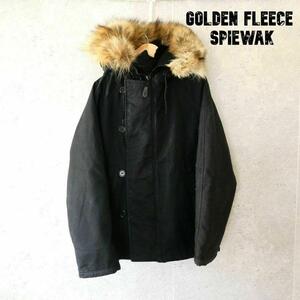 良品 GOLDEN FLEECE BY SPIEWAK ゴールデンフリースバイスピワック サイズ34 エコファー ボア 中綿 N-2B ジャケット ブルゾン ブラック