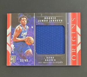 2023-24 Panini Origins Kobe Brown Clippers RC 49枚限定 Rookie Jumbo Jersey Blue Basketball NBA