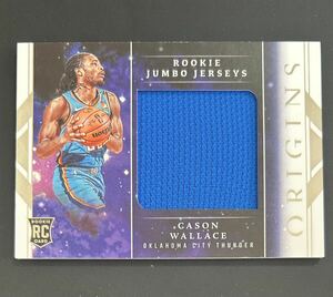 2023-24 Panini Origins Cason Wallace Thunder RC Rookie Jumbo Jersey Blue Basketball NBA