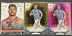 2023-24 Topps Soccer Kevin De Bruyne Manchester City Best of the Best Base Pink Sparkle Starball UEFA Club Competitions 3枚