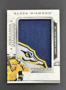 2023-24 UD Black Diamond NHL Luke Evangelista Predators RC Rookie Team Logo Jumbo Patches Hockey