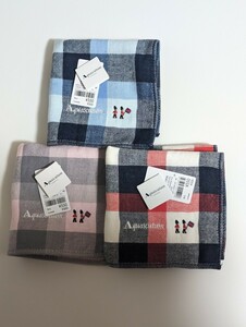 【新品タグ付】aquascutum アクアスキュータム タオルハンカチ3枚セット