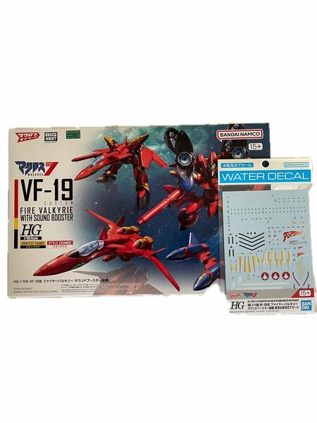 【未開封未組立】HG　1/100 VF-19改　ファイヤーバルキリー　サウンドブースター装備 &専用水転写式デカール　セット