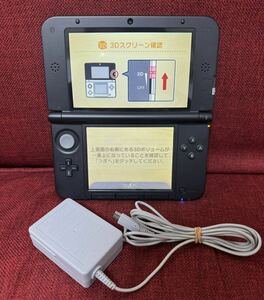 Nintendo ニンテンドー3DSLL (SPR-001) ブラック 本体＋純正品充電ACアダプタ付き 初期化済み 中古品 動作確認済み