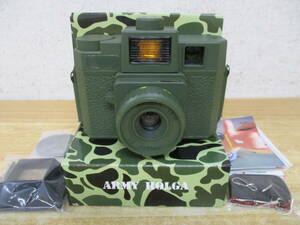 e10-3（HOLGA 120 CFN-X カラーフラッシュ カメラ）ARMY HORUGA アーミーホルガ フィルムカメラ トイカメラ 動作未確認 現状品