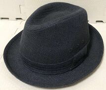 新品未使用品★ Borsalino ボルサリーノ パナマ ハット 56cm ブラック 帽子 高級 帽子 男性用 メンズ オシャレ ファッション 日本製 春夏_画像1